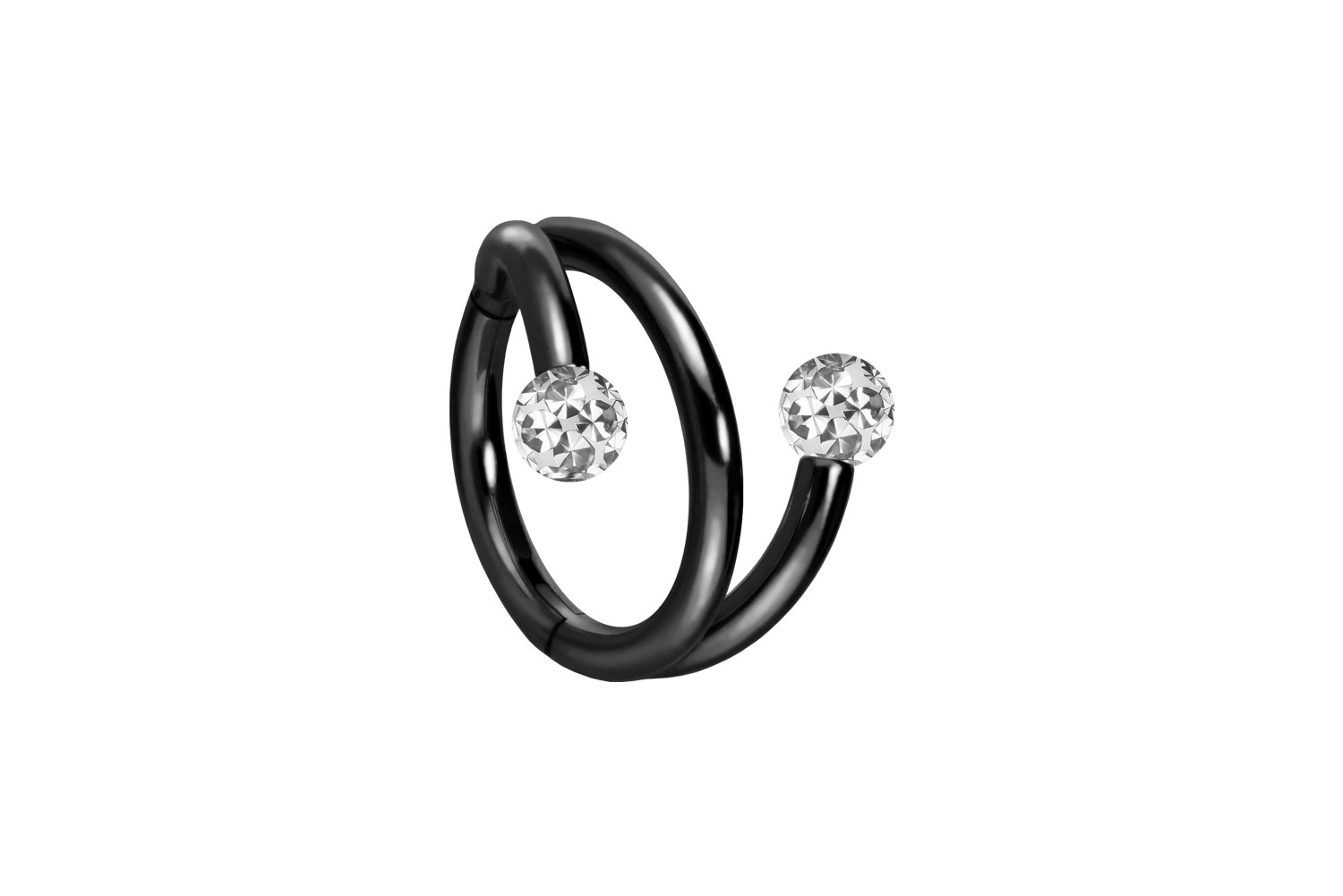 Titan Segmentring Clicker Piercing mit Innengewinde 3 RINGE + 2 EPOXY-KUGELN